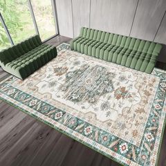 Vintage Area Rugs for Living Room - Traditional Extra Large Washable Soft Short Pile Rugs for Bedroom Classic Carpet for Kitchen Office Dining Room Non Slip Non Shedding, 160x230CM, Green