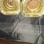 Beautiful Pair of Brass Candlesticks have a distinctive shape with a stacked, diamond-like or beehive styled stem and a sturdy hexagonal base, Postage Available Image 3