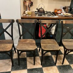 4 x Wood / Metal Dining Chairs