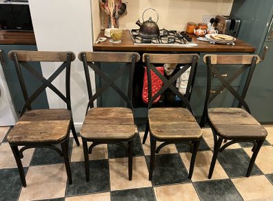 4 x Wood / Metal Dining Chairs