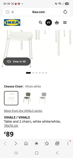 Table and chairs