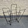 Atomic MidCentury Vintage retro black metal 1950s magazine rack Image 2