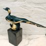 Sculpture Of A Sitting Lady (32cm, 4kg) - Bronze, Marble, Signed Image 8