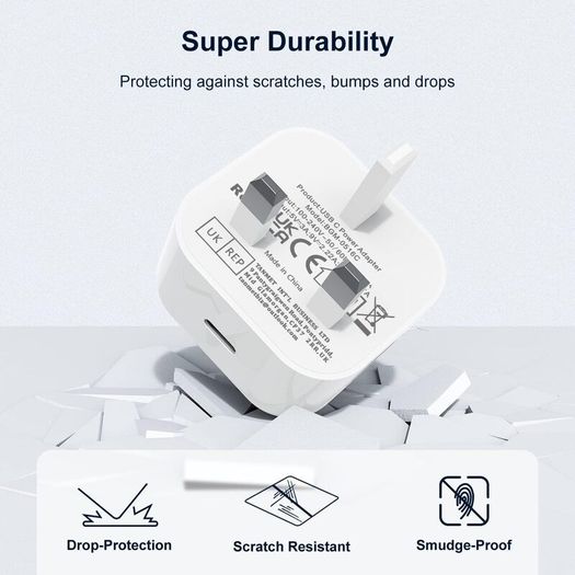iPad Plug USB C,25W New Apple iPad Charger Plug Fast Charge UK for i Pad Pro 12.9 11 13 inch 4th 5th 6th M4 2024 Generation/Air 10.9 11 13 inch 5th Gen M2 M3/Mini 6 A17 Pro/Pad 10th 2022 A16 11th 2025