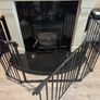 Adjustable Fireplace Safety Gate / Hearth Guard , Black Metal, Wall-Mountable Image 2