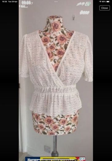 top Bnwt pull & bear short sleeve lace top