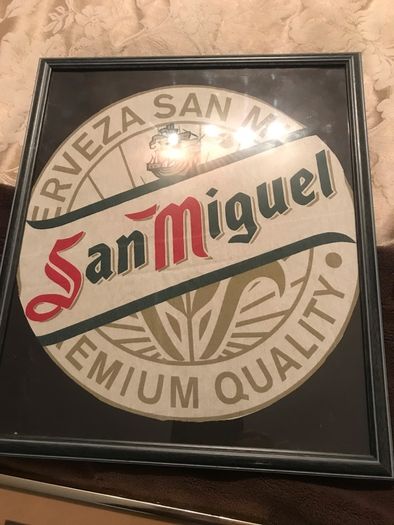 Framed San Miguel Linen Bar Signs