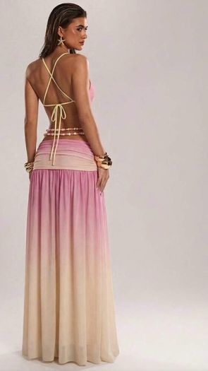 pink maxi dress
