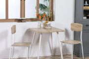 3-Piece Dining Table Set, Square Modern Kitchen Table with 2 Chairs for Small Space