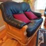 Three Piece Suite reupholstered leather Image 10