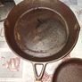Beautiful Old 3 Cast Iron Skillet Pans and  Lidded Saucepan also 1 Lid for Skillet Pan Postage Available Image 2