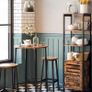 _Set of 2 Bar Stools Kitchen Chairs with Sturdy Steel Frame Height 65 cm Round Easy Assembly Industrial Style Greige-Black Image 3