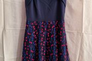 Orsay dress navy with blue and red/pink s. 38/10