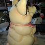 Large Vintage Hand Painted Ceramic Piggy bank Whimsical Baby Pig Pink Bib and Sucking on a Pacifier Image 5