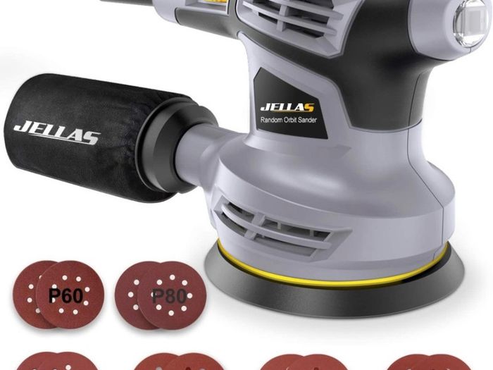 6 Variable Speed Orbit Sander, 12 Pcs Sandpapers,Dust Collection Bag, 360 Degree Rotating Sanding Base Plate, Electric Sander,OS280-SD (FREE POSTAGE)