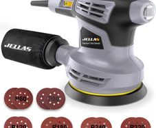 6 Variable Speed Orbit Sander, 12 Pcs Sandpapers,Dust Collection Bag, 360 Degree Rotating Sanding Base Plate, Electric Sander,OS280-SD (FREE POSTAGE)