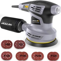 6 Variable Speed Orbit Sander, 12 Pcs Sandpapers,Dust Collection Bag, 360 Degree Rotating Sanding Base Plate, Electric Sander,OS280-SD (FREE POSTAGE)