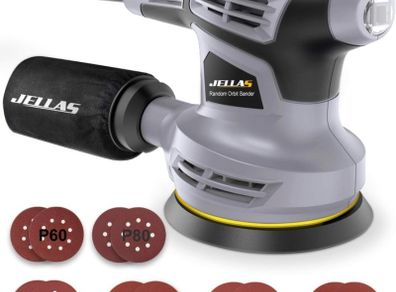 6 Variable Speed Orbit Sander, 12 Pcs Sandpapers,Dust Collection Bag, 360 Degree Rotating Sanding Base Plate, Electric Sander,OS280-SD (FREE POSTAGE)