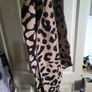 Long scarf shawl with animal print NEW black and beige Image 6