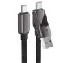 Acefast C13-05 USB-A/USB-C To USB-C 60W Short Zinc Alloy Charging Cable Black Image 2