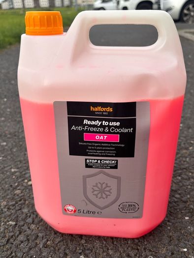 (Used once) Anti Freeze & Coolant