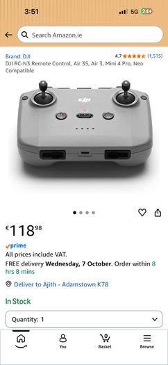 Dji Rc-n3 Remote Controller & Dji Neo 2 Digital Transceiver - Brand New