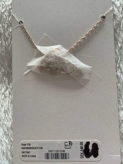 River Island Rose Gold Initial S Necklace Brand New With Tags Diamante Pendant