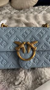 Authentic Pinko Love Bag - Light Blue Monogram
