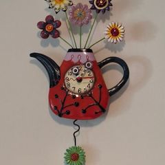 Allen Designs P9014 Flower-Tea-Full Pendulum Wall Clock