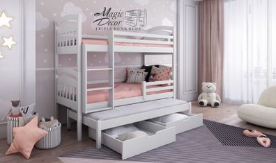 Solid Wooden Triple Bunk Beds