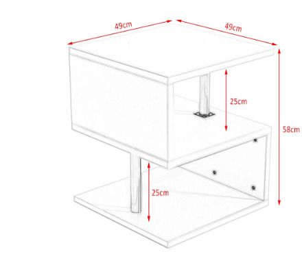 BRAND NEW Modern Design Coffee/Side Table End table With RGB LED Lights Bedside Table Phone / Nightstands Storage Cabinet White