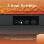 WL46020 Rochester Portable Electric Double Door Fireplace Heater with Realistic LED Flame Effect, Remote Control, 2000W, Black Image 7