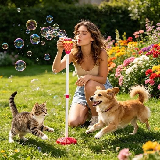 Bubble Sticks for Children, Adjustable Height Foam Generator Torch, with Music and Bubble Wand for Children by Hand or on the Floor, for Swimming Pool, Beach, Lawn, Wedding, Party
