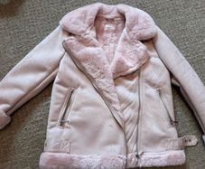 New Mango fur lined Pink Biker Jacket - 10 years