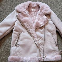 New Mango fur lined Pink Biker Jacket - 10 years