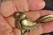 Vintage Gold Tone Bird Brooch