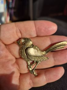 Vintage Gold Tone Bird Brooch