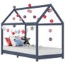 Kids Bed Frame Grey Solid Pine Wood 80x160 cm Image 2