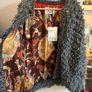 Zara faux sherling grey open coat with chain closure Image 8
