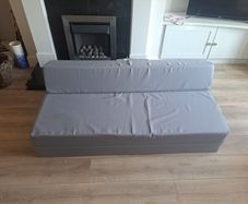 Fold out foam sofa. Great for children's playroom or bedroom.