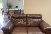 Brown Leather 2-Seater Sofa
