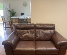 Brown Leather 2-Seater Sofa