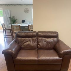 Brown leather sofas