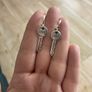 Silver Plated Key Earrings Image 6