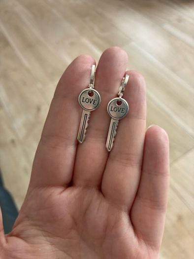 Silver Plated Key Earrings