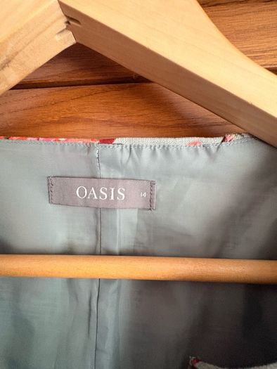Oasis sage and coral dress