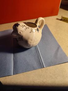 Painted Ceramic Bird Creamer STAMPED M & B