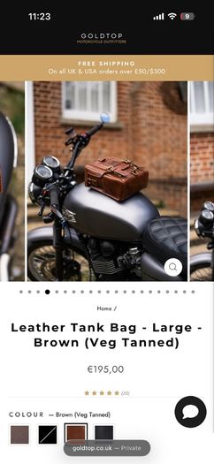 Goldtop Leather Tankbag