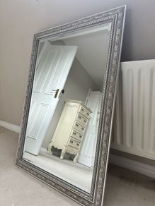 Large Silver Framed Mirror