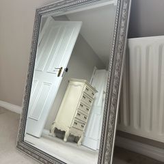 Large Silver Framed Mirror